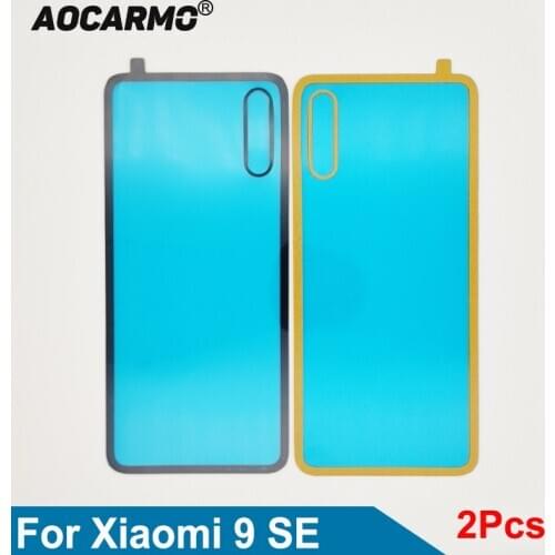 Aocarmo 2Pcs/Lot For XiaoMi 9 SE Mi 9SE Back Glass Cover Adhesive Camera Lens Sticker Rear Glue Replacement parts