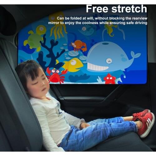 Car Cartoon Car Window Sunshade Cute Cartoon Side Window Sun Protector Adjustable Curtains For Cars Bady Kids Safe UV Protection