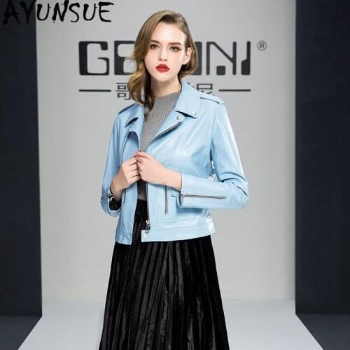 AYUNSUE 2020 Genuine Leather Jacket Autumn Jacket Women 100% Real Sheepskin Coat Female Streetwear Korean Bomber Jackets MY3991