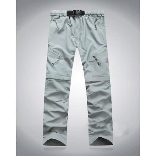 Quick Dry Trousers for Men Elastic Waist Detachable Tactical Pants Men Pants Shorts Zipper Pocket Overalls Summer Pants Green