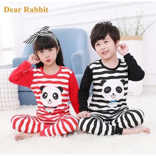 Kids Pajamas 2020 Autumn Girls Boys Sleepwear Nightwear Baby Infant Clothes Animal Cartoon Pajama Sets Cotton Childrens Pyjamas