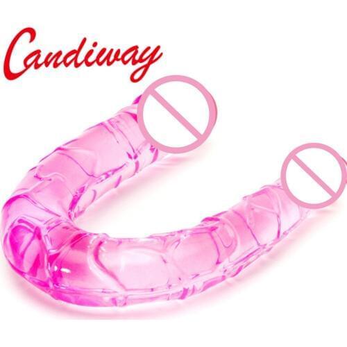 Double head dildos girls masturbation GSpot stimulate Anal Toys Realistic due butt plug virgina penis adult Products Sex Toys