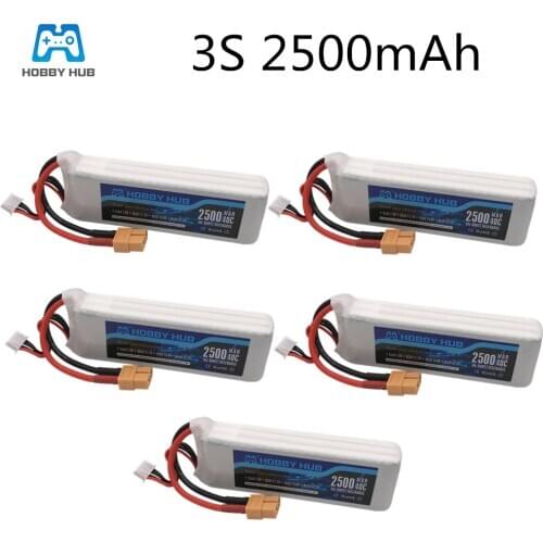 Hobby Hub 3s Lipo Battery 11.1V 2500mAh 40C MAX 80C For Drone RC Car Airplane Halicopter Boat Part Lipo Battery