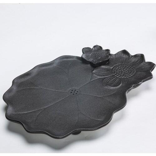 Afternoon Ceramic Tea Tray Chinese Handmade Decorative Tea Tray Serving Ceremony Set Bandeja Comida Vintage Trays Large DL60CP