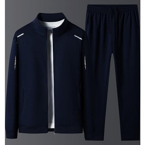 Autumn Mens Cardigan Hoodies+Pants Sets Printed Sweatshirt+Sweatpant Men Tracksuits Bomber Jacket+Trousers Suits 3 Colors S-5XL