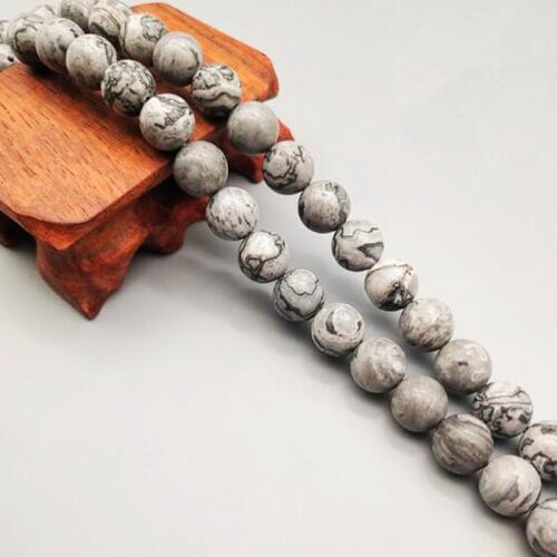 High Quality Natural Picasso Jaspers Stone Round 4/6/8/10/12mm Necklace Bracelet Jewelry Gem Loose Beads 38cm wk21