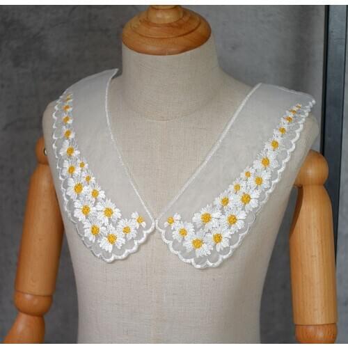 Daisy embroidery lace organza lace collar shirt sweater dress collar decoration materials accessories