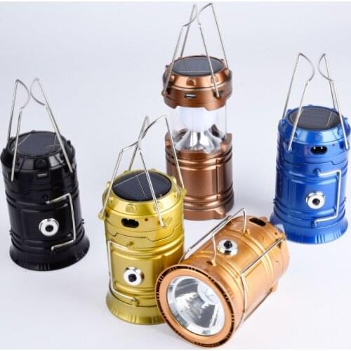 New solar energy camping lamp retractable camping lamp folding emergency small horse lamp tent lamp household hand lamp