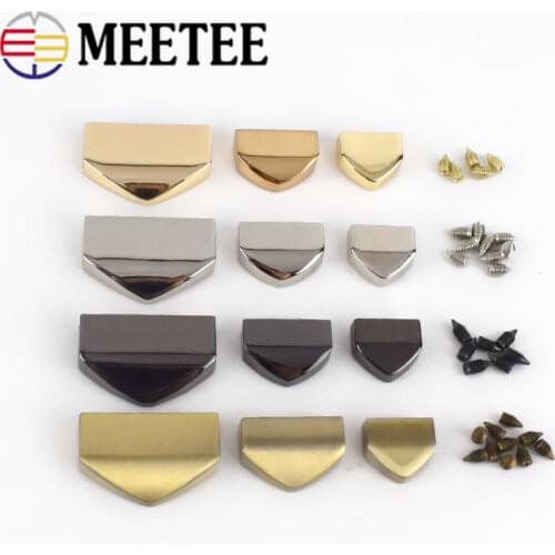 Meetee 10pcs 12/18/25mm Metal Tail Clip Stopper Buckles Zipper End Hook Bags Screws Decoration Buckle DIY Carfts Accessory KY421