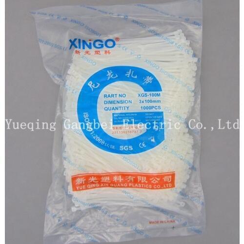 Nylon cable ties XGS-100M 3x100 self-locking type cable ties of plastic strapping band beam line with
