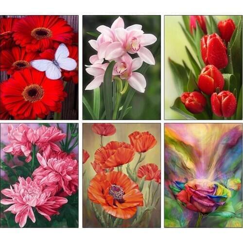 NEW Crystal embroidery cross stitch colorful flower home decoration gift round 3D diy pebble round square diamond painting