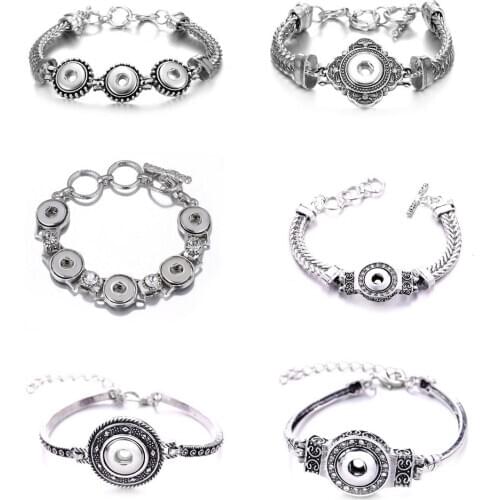 New 12MM Metal Snap Button Bracelet Bangles Adjustable Size Rose Gold Silver Color Cuff Bracelet for Men Women Bracelets