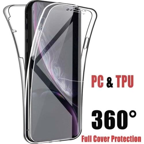 Full Body 360 Front Back Phone Case For iPhone 12 Mini 11 Pro Max XS XR Cover Transparent Case For iPhone 5s 6s 7 8 Plus SE2020