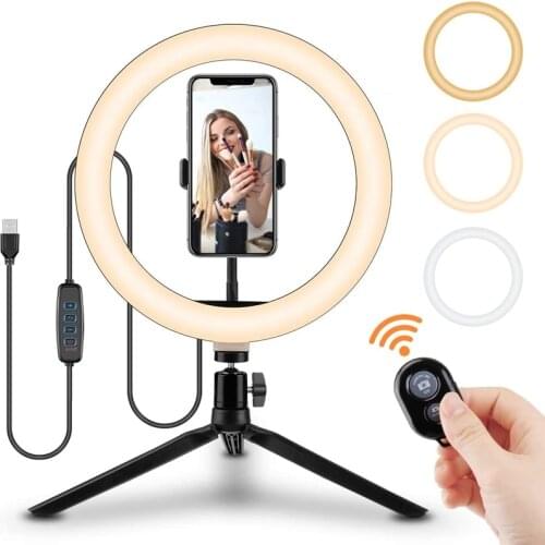 Dimmable LED Selfie Ring Fill Light Photography Led Ring Lamp With Tripod For Makeup Video Live Youtube Aro De Movil Luz Para