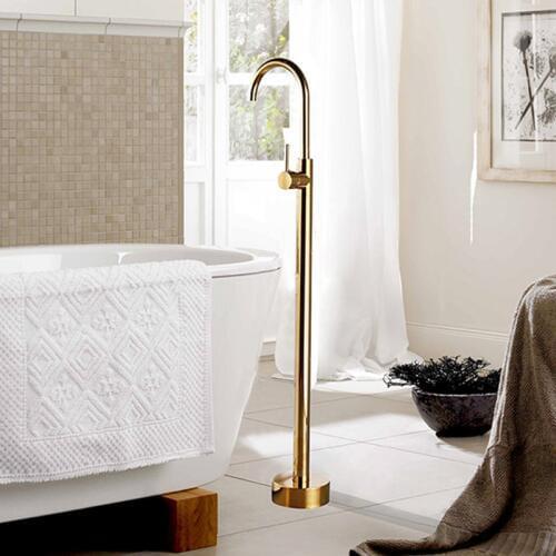 Bath Tub Sink Faucets Floor Mounted Gold Brass Bathtub Mixers Free Standing Hot and Cold Bath Shower Set Luxury Hand shower Taps
