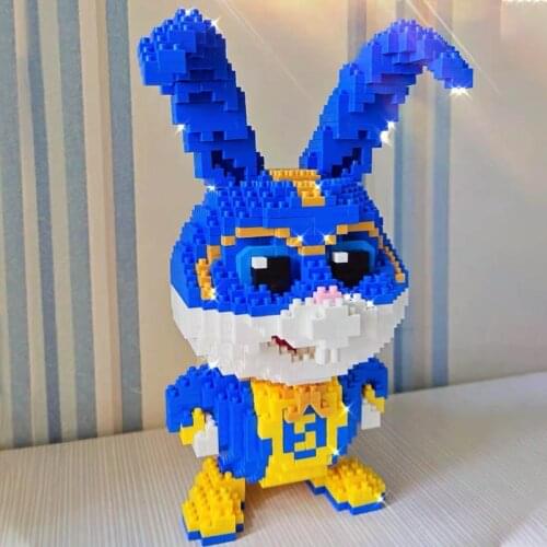 Snowball Bunny Micro Building Blocks Rabbit Pet Carrot Rabbit 3D Model DIY Diamond Mini Bricks AssemBle Toy For Children Gift