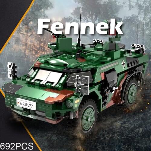Modern military germany Fennek Armored reconnaissance vehicle batisbricks building block ww2 brick toy collection for boys