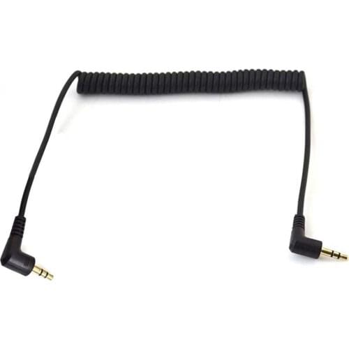 2.5mm Male to3.5mm Male M/M90 Degree Plug Audio Coiled Spiral Connect Cable Cord 1.5m