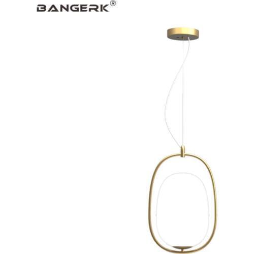 Loft Decor Post Modern LED Pendant Light Iron Gold Circle Glass Hanging Lamp Dining Room Indoor Lighting Fixtures Hanglamp