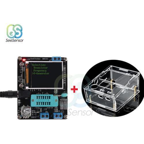Mega328 Full Assembled Transistor Tester LCR Diode Capacitance ESR Meter PWM Square Wave Frequency Signal Generator with Case