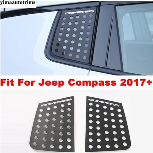 Rear Door Triangular Window Glass Plate Cover Decoration Trim Accessories Mouldings For Jeep Compass 2017 - 2020 Metal Exterior