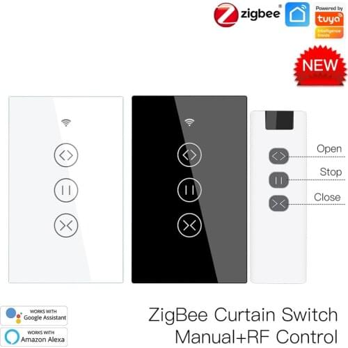 Tuya Wi-Fi Smart Curtains Touch Blinds Switches Remote Control Smart Life Applications, Can Be Used with Alexa and Google Home