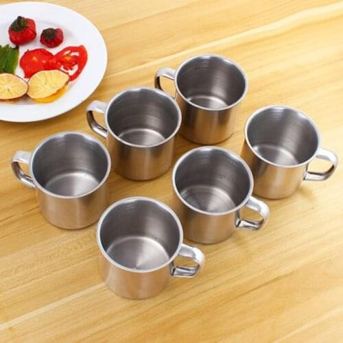 1/3/6pcs Outdoor Camping Hiking Tea Mug Cup Stainless Steel Coffee Cup Office School Gift Useful