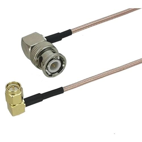 1Pcs RG316 SMA Male Plug Right angle to BNC Male RIght angle Connector RF Coaxial Jumper Pigtail Cable For Antenna 4inch~10M
