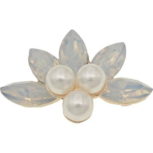 10pcs/lot 30mm Craft Supplies Accessories for Kids Bowknot Manualidades Embellishments Manualidades Rhinestone Brooch with Pearl