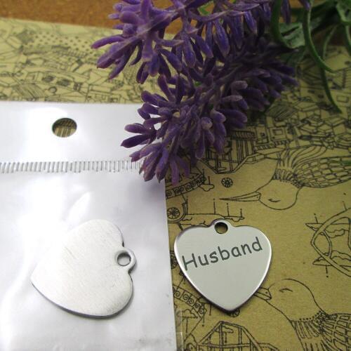 20pcs--"Husband"stainless steel charms more style for choosing DIY Charms pendants for necklace