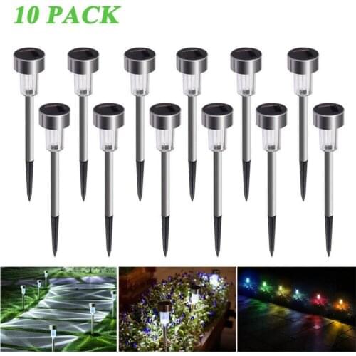 10pcs solar light outdoor LED solar garden channel light warm white landscape light suitable for lawn courtyard sidewalk