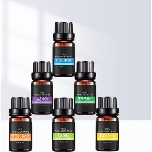 100% Pure Natural Essential Oils for Aromatherapy Diffusers Lavender Mint Lemon Water Soluble Relieve Stress Essential Oil 10ml