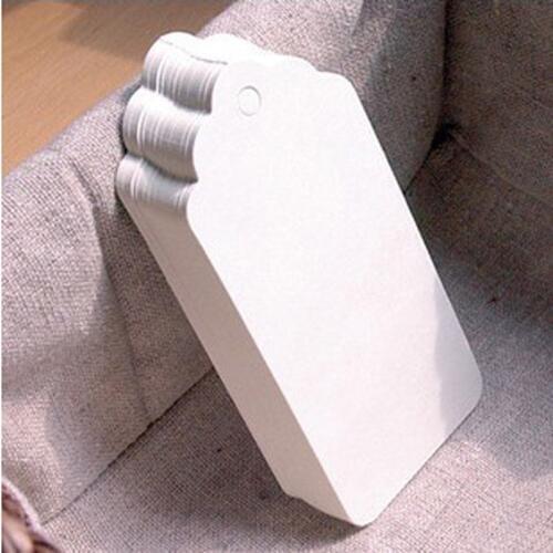 100pcs White Cardboard Gift Tags Wedding Favor Tags Price Label Party Hang Tags Hemp String Included Big Size 4.5X9.5cm