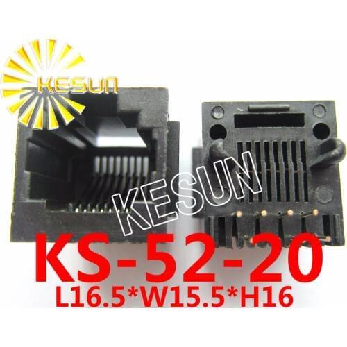 180PCS x RJ45 52-8P8C with Flange 180degree top-entry Plastic PCB Modular jack Network socket LAN CONNECTOR plug