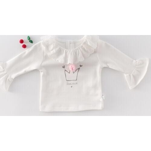 2020 Spring Infant Baby Girls Fashion Long Sleeve T-shirt Kids Lovely 100% Cotton Tops Children High Quality Tee