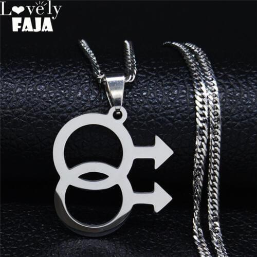 2021 Stainless Steel Gay Necklace for Men Silver Color Necklaces & Pendants jewelry acero inoxidable joyeria mujer N20214