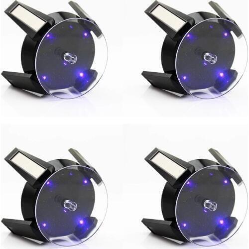 4CS Black Solar Powered Jewelry Display Stand Phone Watch Rotating Display Stand Turn Table