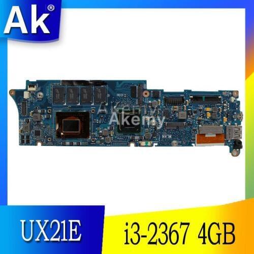 AK UX21E With i3-2367 CPU 4GB RAM Mainboard For Asus UX21 UX21E Laptop Motherboard 60-N93MB2B00 100% Tested Working