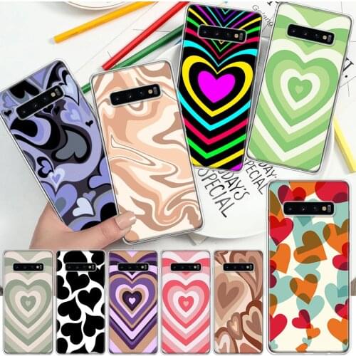 Purple Heart Swirl Soft Cover Phone Case For Samsung Galaxy S10 S21 S20 FE S9 S8 S7 Note 10 9 8 Plus Ultra Lite J4 J6 + CoquePur