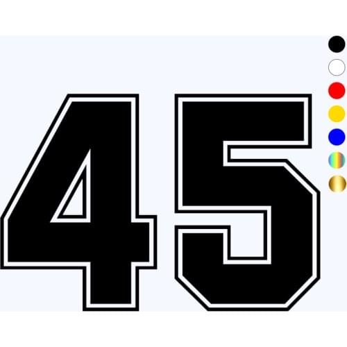 CK3221# Number 45 reflective funny car sticker vinyl decal waterproof car auto stickers silver/ black for bumper rear window