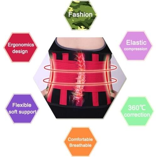 Color Waist Support Belt Neoprene Lumbar Back Sweat Belts Fitness Sports Exercise Running Decompression Waistband