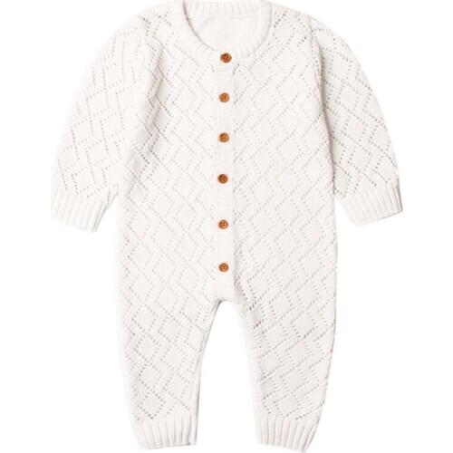 Baby Newborn Romper Autumn Winner Children Boys Girls Clothes Sweater Long Sleeve Hollow Kids Infant Casual Jumpsuit