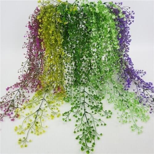 Artificial Plants for Decoration Plastic Flowers Green Plant Vine Wall Hanging Flowers Fake Plant Ivy Wall Garden Decor