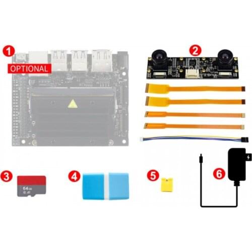 Jetson Nano Development Pack (Type D), with Binocular Camera, TF Card, Optional US/EU/UK Power Plug