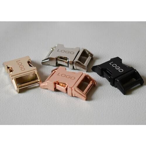 50 Pcs Engraved Buckle Quick Release Buckle For 15mm Webbing Diy Dog Collar Accessory Free Engraving Service Customize LOGO