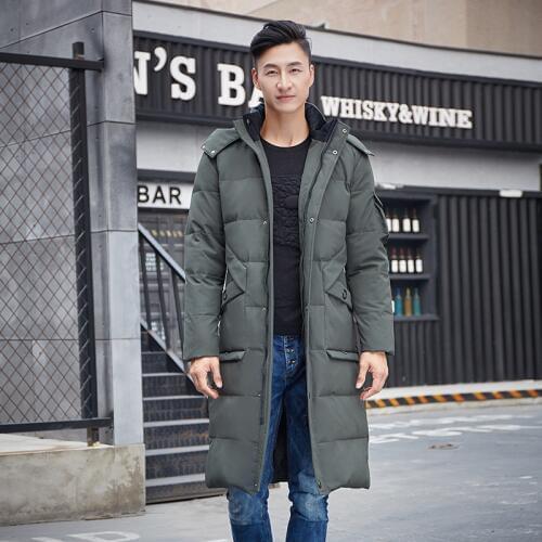 Mens Cotton Coat 2019 New Mens Large size Over the Knee Long coat Mens Army green Hooded Winter coat More size XL-10XL