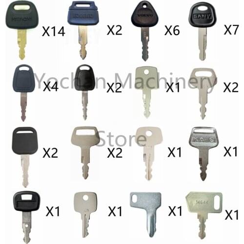 Key Set For Hitachi Kobelco Sany For Volvo Doosan Sumitomo For Hyundai Liebherr Kato For Kubota john Deere Terex Excavator 48-2