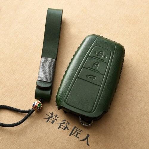 Genuine Leather Car Remote Key Cover Case For Toyota CHR C-HR Prado 2017 2018 Prius Camry Corolla RAV4 2018 Accessories