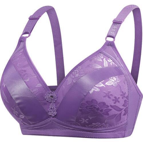 New bra new women comfortable bra large size big cup bra mother underwear thin section large size non-steel underwear women
