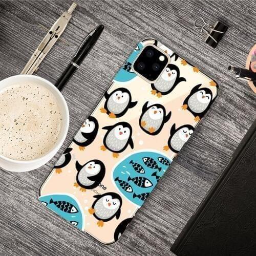New Silicone Case for Apple iPhone X XR XS XI MAX XIR 7 8 Plus 6 6s Plus 5 5C 5S SE Fashion Cartoon Pattern Many Penguins